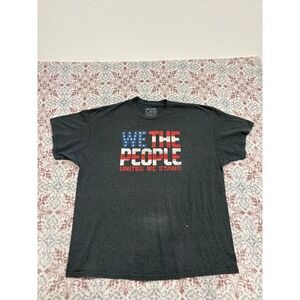 Melmarc We The People United We Stand Patriotic T-Shirt Mens 2XL Gray Distressed